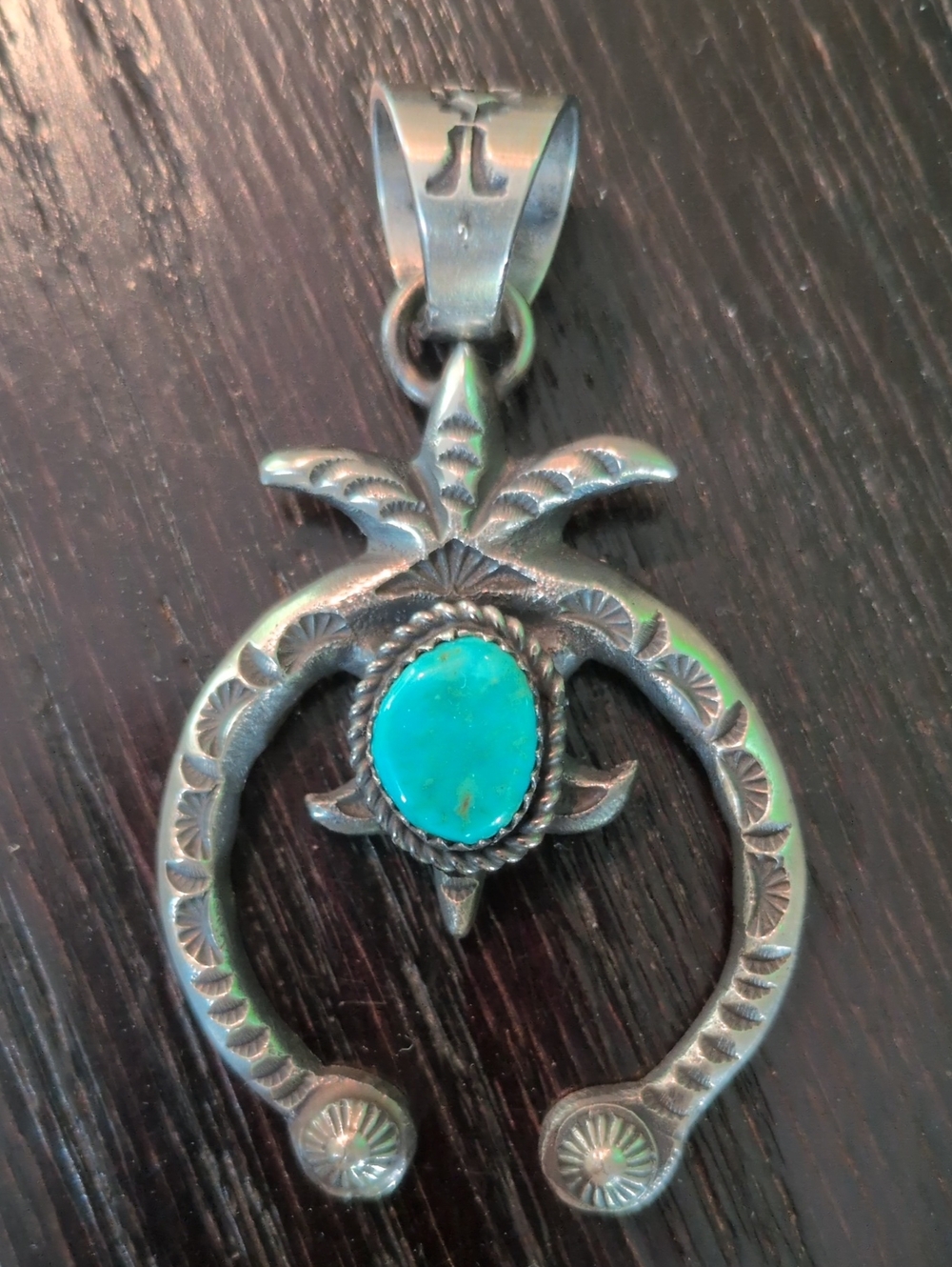 Billah Native American Naja Pendant Sterling Turquoise - Picture 7 of 8